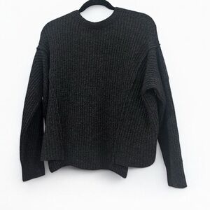 Vince Women’s Wool Chunky Knit Overlap Sweater Small Gray